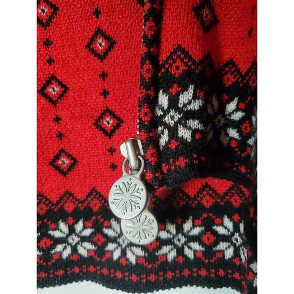 Neve Full Zip 100% Wool Nordic Sweater Womens Size M Base Layer Ski Snowboard - Picture 9 of 10
